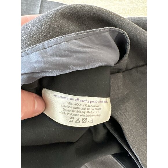 MM Lafleur The Clooney Pant Tropical Wool in Dark Gray Split Hem Straight Leg 8 - Picture 7 of 8